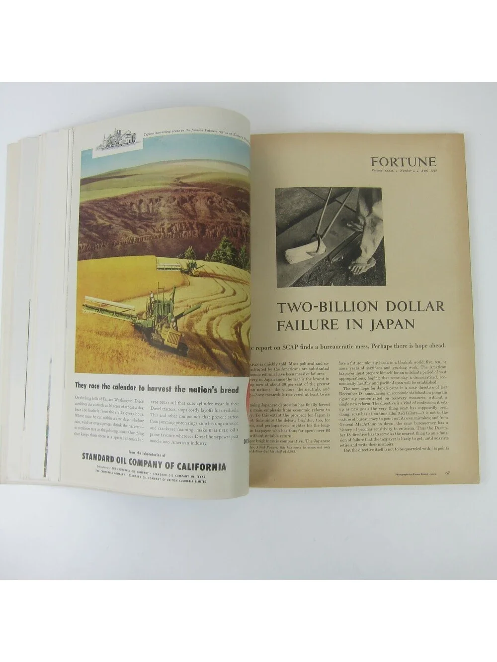 Vintage FORTUNE Magazine April 1949 Thomas Fransioli Cover Lincoln Cadillac Ads
